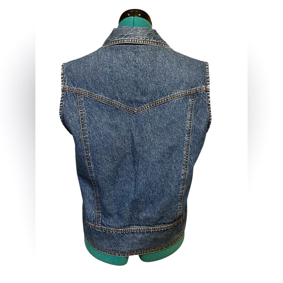 VTG GORDON & JAMES Vest Women M Denim Western Cowgirl Rodeo Embroidered Flowers - Picture 5 of 10
